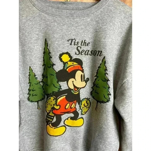 Disney Mickey Mouse Crewneck Sweatshirt Tis the Season Winter Women's Size S - Picture 2 of 7